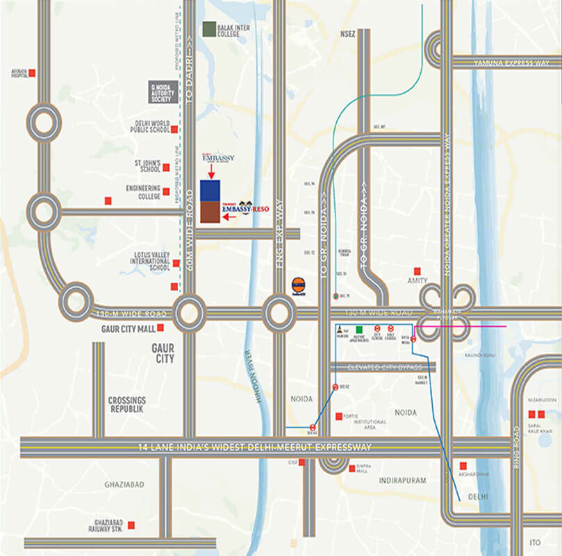 Trident Embassy Reso location map